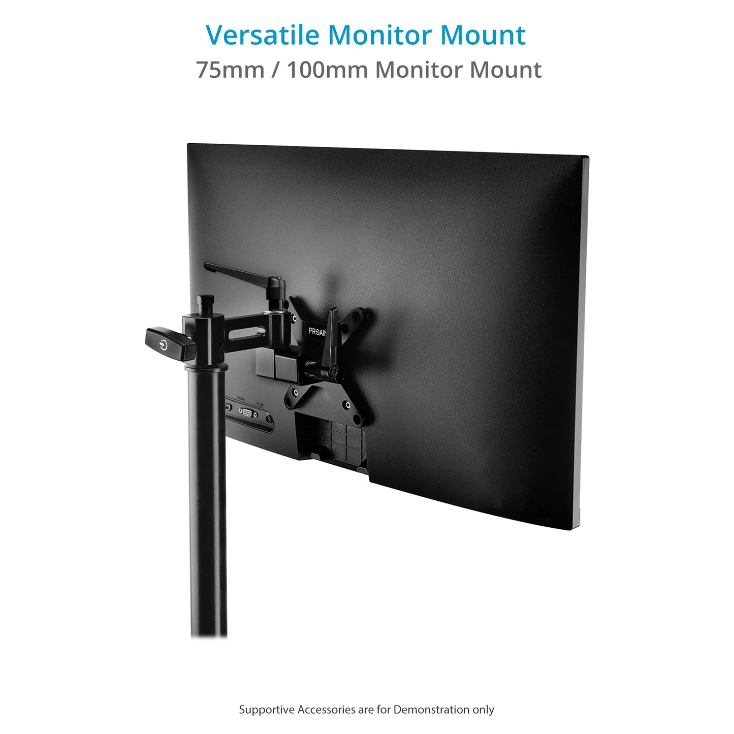 PROAIM Monitor Mount with 5/8" Baby Spigot. for C-Stands & Light Stands. 270° Pan, ±45° Tilt Adjustments. Payload up to 30kg /66lb (P-BMMT-01)