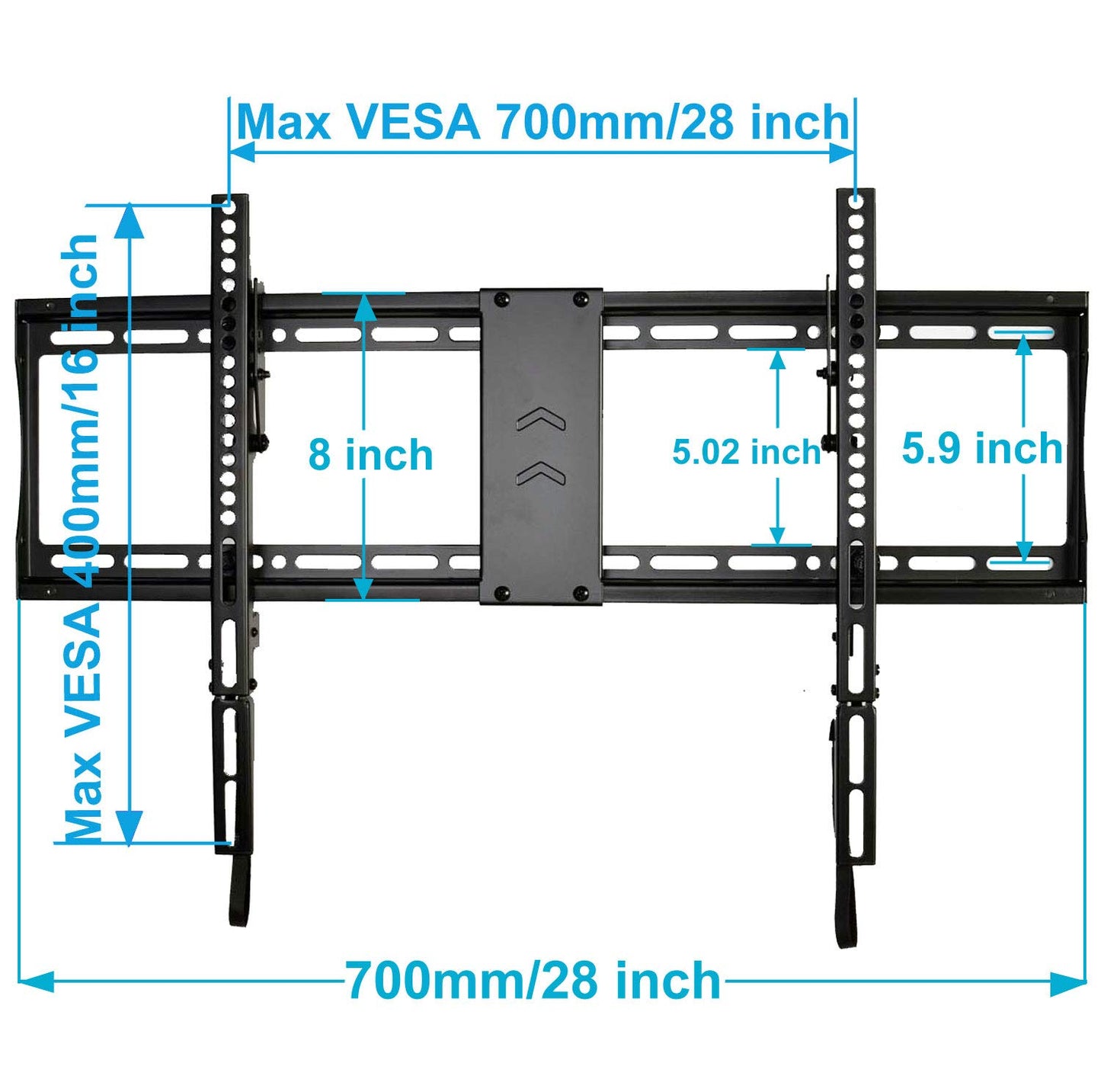 VideoSecu Tilt Flat Screen TV Wall Mount Bracket for 37" 40" 42" 46" 47" 50" 52" 55" 58" 60" 62" 63" 65" 70" LCD LED Max VESA 700x400mm with 7 ft HDMI