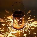 RESNICE Outdoor Waterproof Fairy Solar Lanterns Metal Hanging Garden Light Decorative Solar Powered Lamp for Garden Backyard Patio Porch and Tree