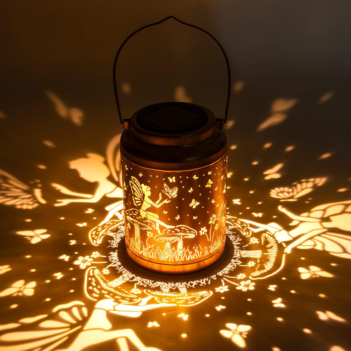 RESNICE Outdoor Waterproof Fairy Solar Lanterns Metal Hanging Garden Light Decorative Solar Powered Lamp for Garden Backyard Patio Porch and Tree