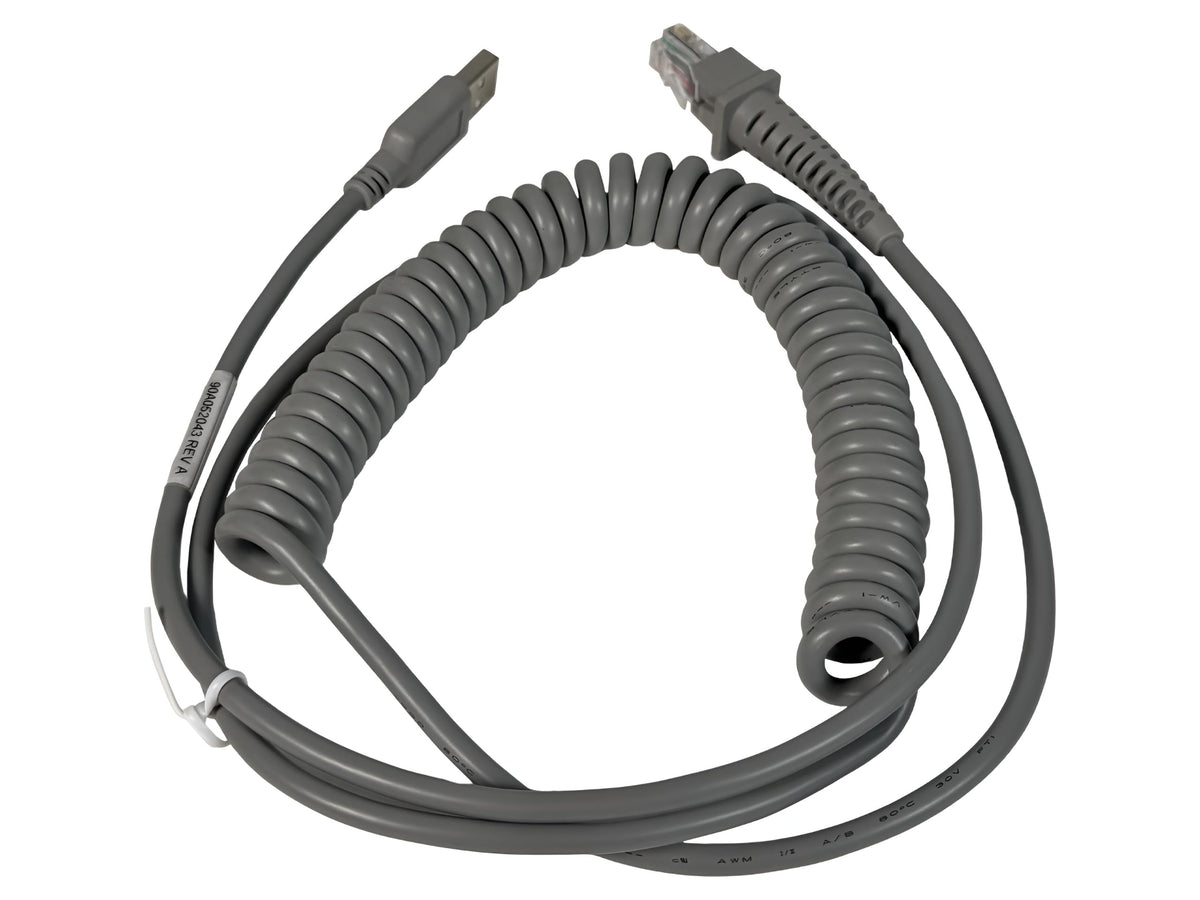 Datalogic Cab-424E Enhanced USB Type A, 9' Coiled (Part#: 90A052043) - New