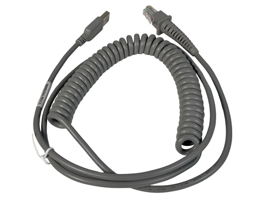 Datalogic Cab-424E Enhanced USB Type A, 9' Coiled (Part#: 90A052043) - New