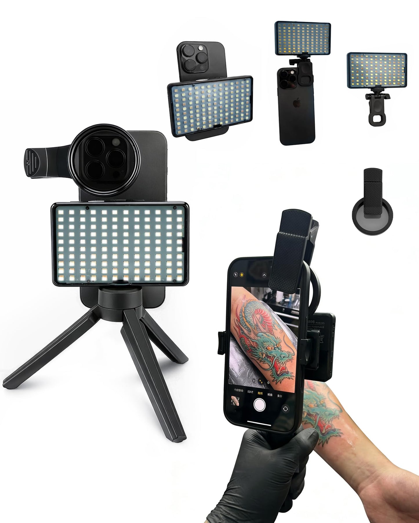 INKSOUL Tattoo Light Kit Tattoo Equipment and Supplies Tattoo Photography Video Lights Anti-3.0 Glare Kit 120 LED Beads?12W? Brighter and Lighter