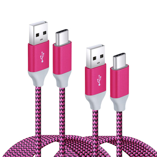 Excgood C Type Charger Fast Charge, (2-Pack,10Ft+6Ft) USB C Cable, Nylon Braided Fast Charger Cord Compatible with iPhone 16/15 Galaxy