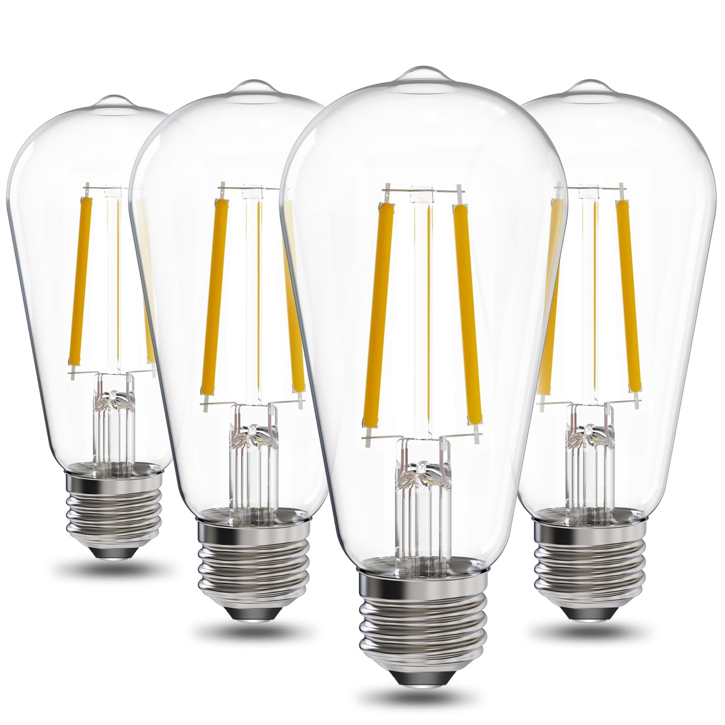 Energetic Dusk to Dawn Outdoor Sensor ST19 LED Light Bulb, 60 Watt Equivalent(6.5W), 700LM, 2700K Soft White, Vintage Filament E26 Base, Automatic