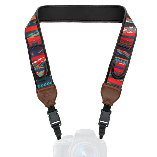 USA Gear TrueSHOT Camera Strap Neoprene Camera Straps - Padded Neck Strap, Pockets, and Quick Release Buckles - Compatible with Canon, Nikon, Sony