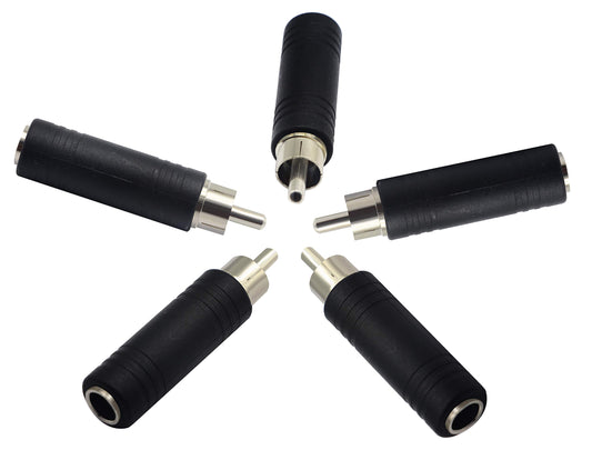 zdyCGTime 6.35mm to RCA Adapter RCA Male Plug to 6.35mm 1/4 Inch Mono Female Audio Mic Plug Adapter Jack Converterr (5 Pack)