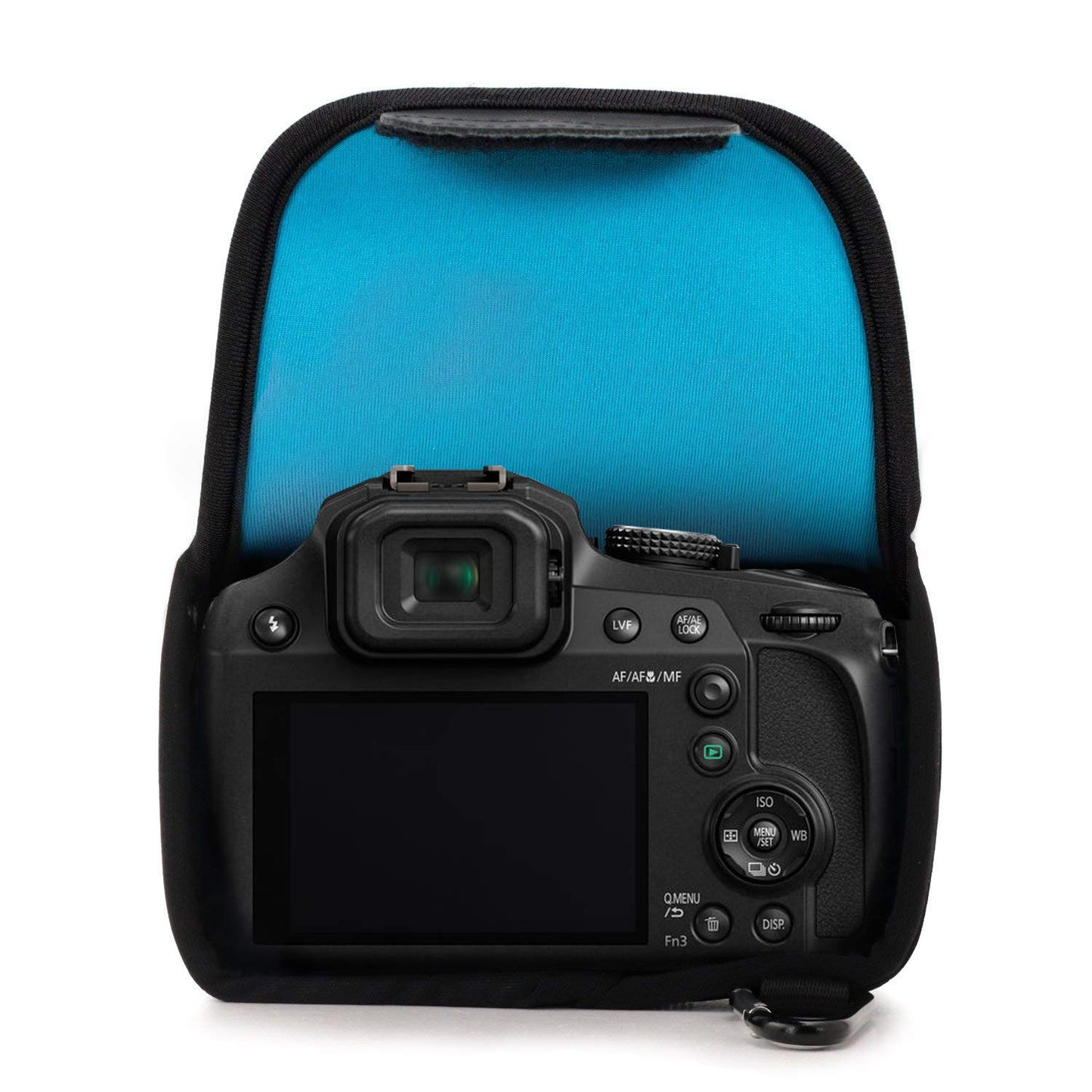MegaGear Panasonic Lumix Dc-Fz80, Fz82 Ultra Light Neoprene Camera Case, With Carabiner - Blue - MG1167, PU Leather