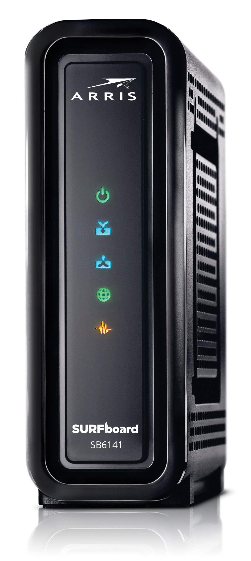 ARRIS SURFboard (8x4) DOCSIS 3.0 Cable Modem, approved for Cox, Spectrum, Xfinity & more (SB6141 Black) (Renewed)