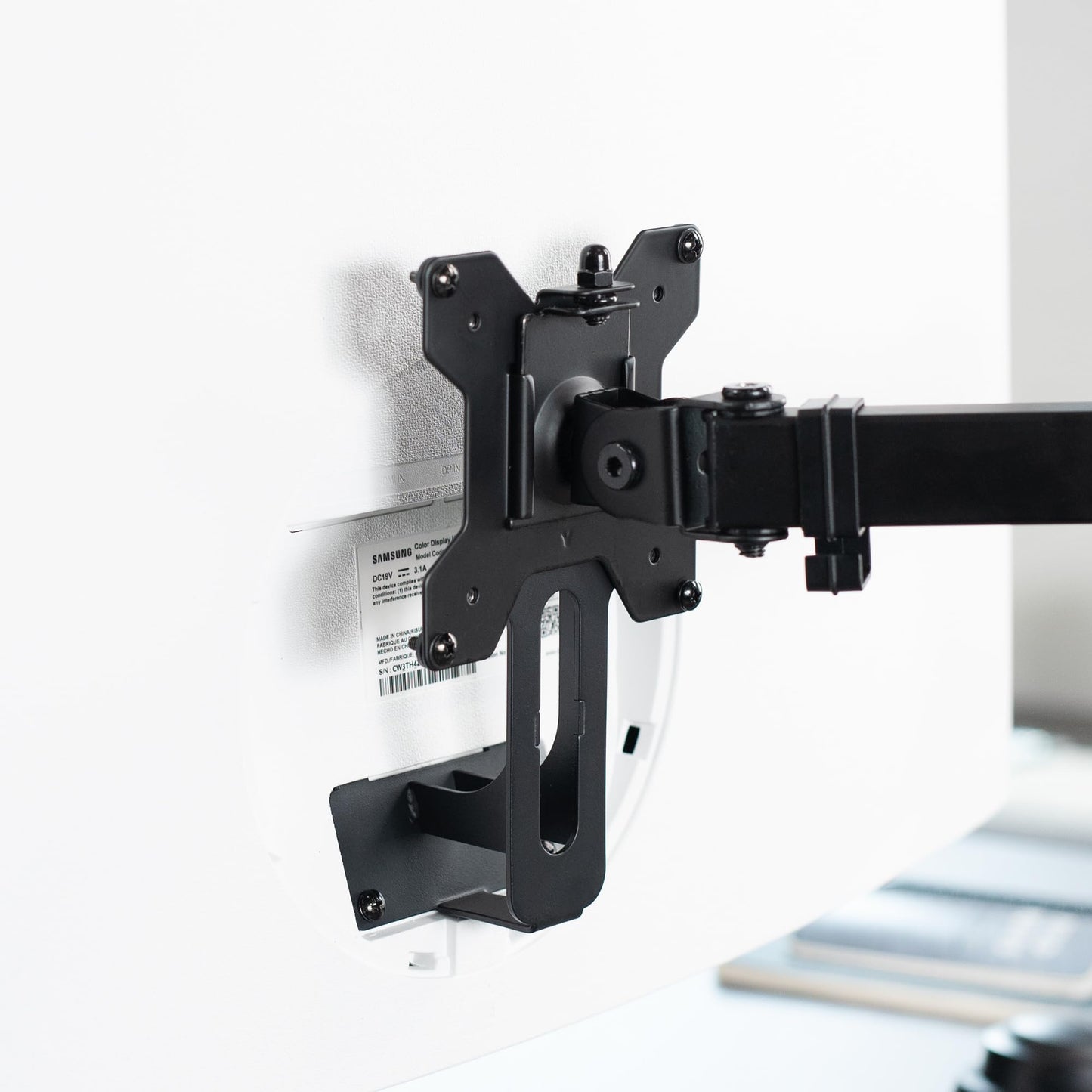 VIVO Quick Attach VESA Adapter Plate Bracket Designed for Samsung UR59 Series Monitors, Mounting Conversion Kit with Cable Management, Black