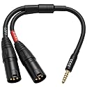 CNCESS 4.4mm Balanced Male to Dual XLR Male Headphone Adapter Cable, Red/Black Channel Split