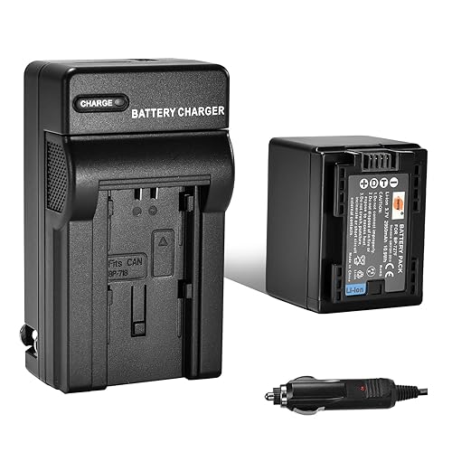 DSTE BP-727 Fully Decoded Battery + DC131 Travel and Car Charger Adapter Compatible with Canon CG-700 Vixia HF R80 R82 R800 HF R30 R32 R60 R62 R72