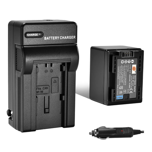 DSTE BP-727 Fully Decoded Battery + DC131 Travel and Car Charger Adapter Compatible with Canon CG-700 Vixia HF R80 R82 R800 HF R30 R32 R60 R62 R72