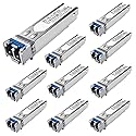 10Pack 1.25G SFP LC Module 1000Base-LX Single-Mode Transceiver (SMF, 1310nm, 20km, DDM) - Compatible with Cisco GLC-LH-SMD, Ubiquiti UniFi, Meraki