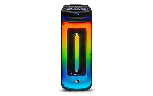 Fisher Bluetooth PA Stereo Speakers System-Karaoke Portable Wireless DJ, Dual 10" 80W Peak Power, Loud HD Sound & LED Lights, Rechargeable, TWS, 2 MIC