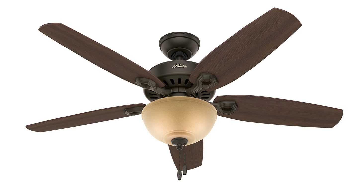 Hunter Builder Deluxe, Indoor, Ceiling Fan, Pull Chain, 52 inch, New Bronze