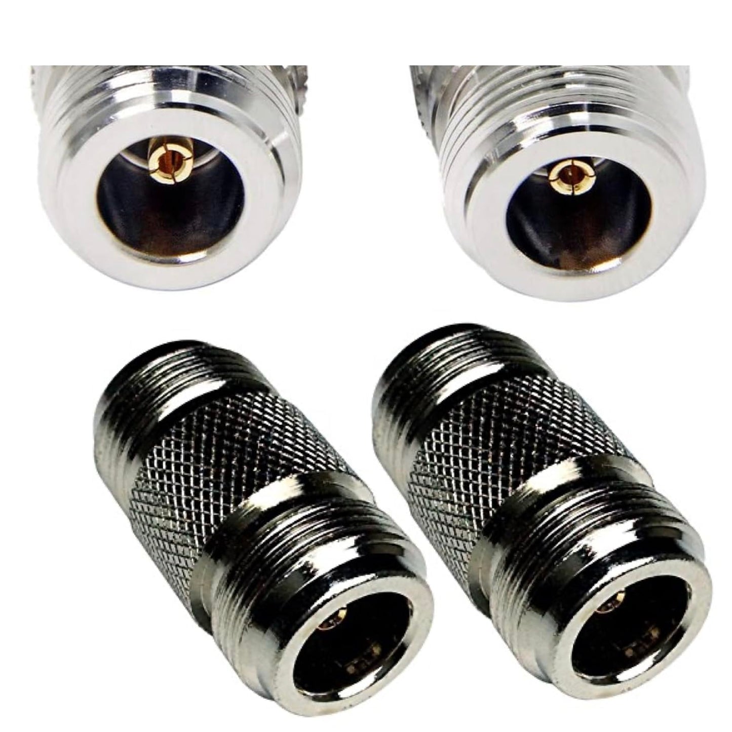 CESS 2pcs N Type Adapter N Female to N Female Barrel RF Coax Connector Coupler 50ohm for Ham Radio Antenna, WiFi Antenna, Router