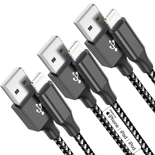 iPhone Charger Apple MFi Certified 3pack 10FT Long Lightning Cable Fast Charging High Speed Data Sync USB Cable Compatible iPhone 14/13/12/11 Pro…
