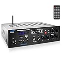 Pyle Public Address Amplifier - 500W Compact Digital Receiver w/ 70V 100V Output, Dual Mic Input, USB-A Input w/ MP3 Player, FM Radio, RCA | Home