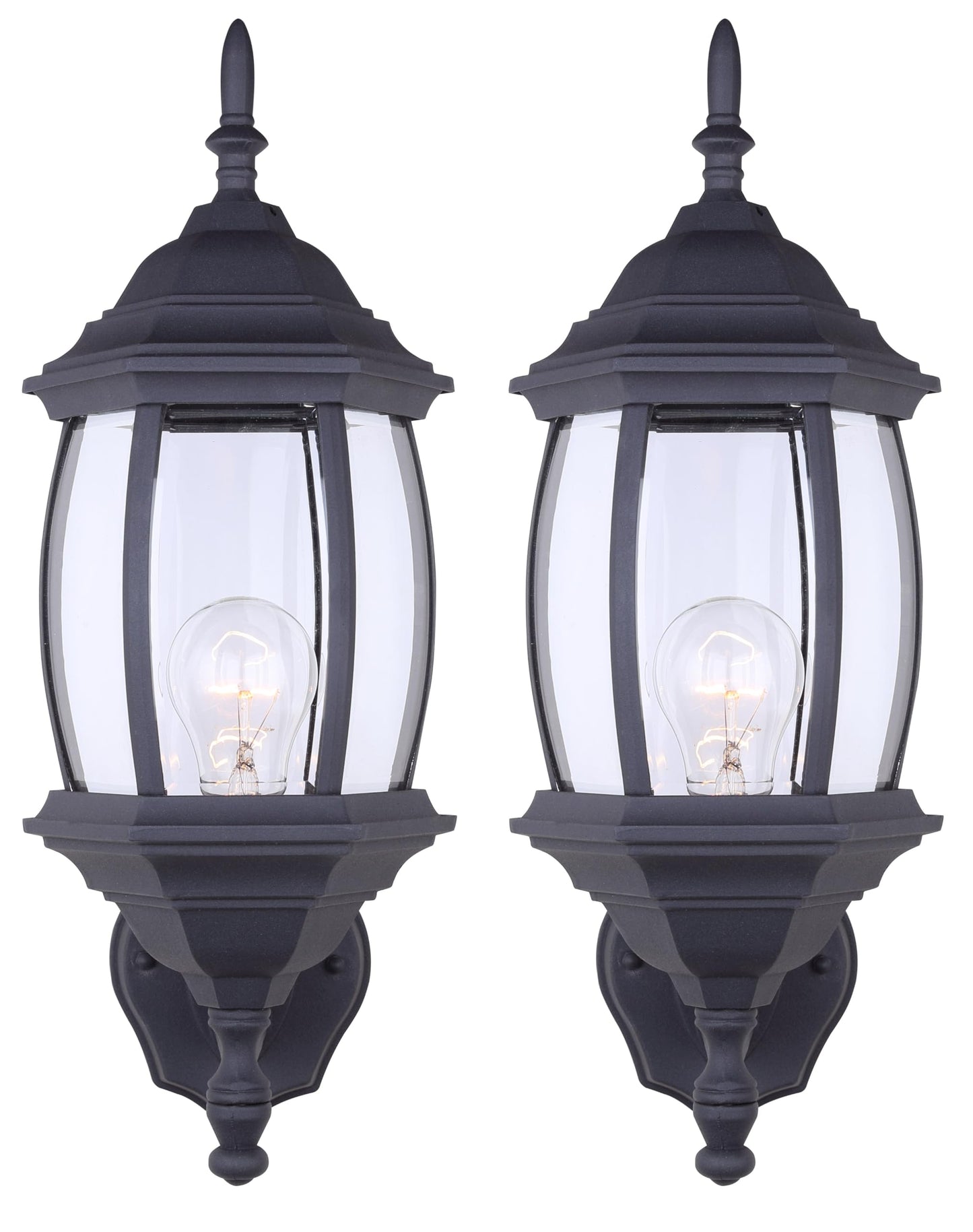 Canarm IOL73TBK Outdoor Lantern Twin Pack, Black