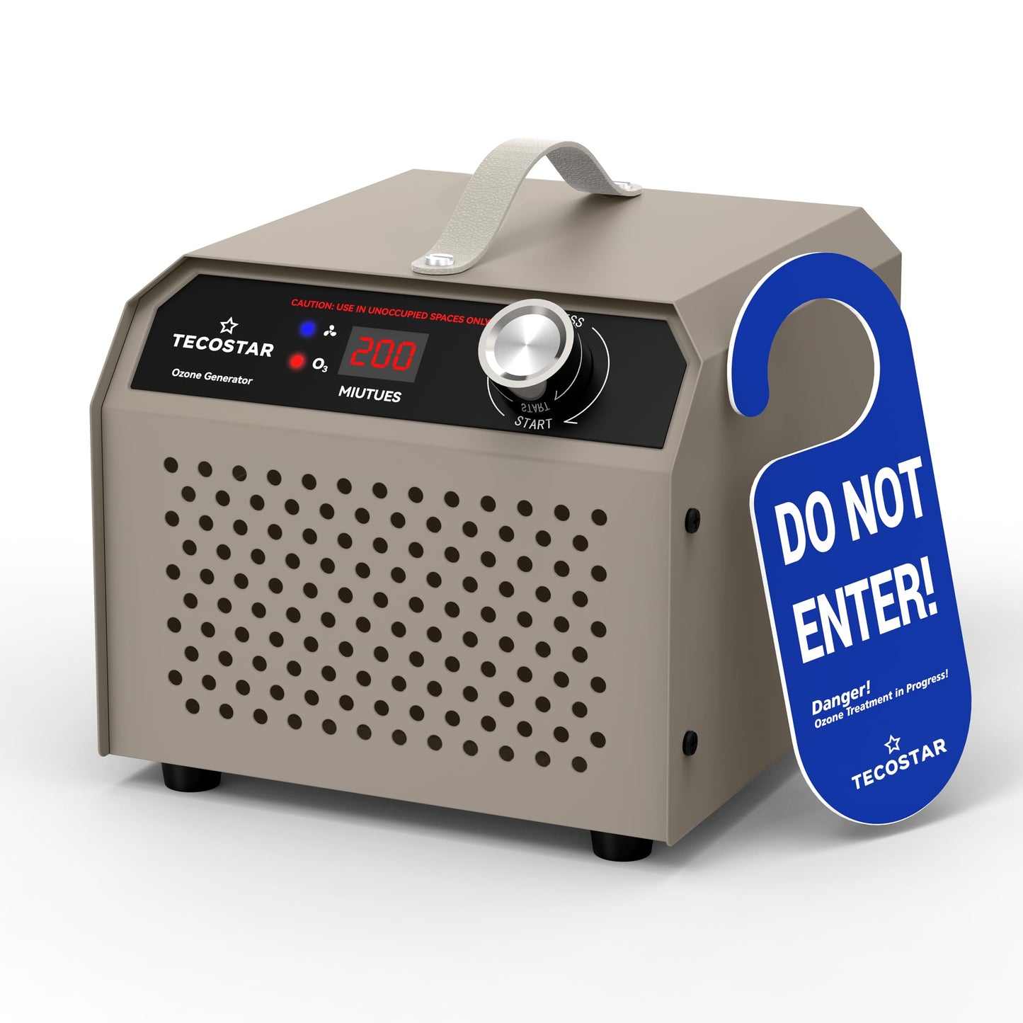 TECOSTAR Ozone Generator 30,000mg/h Industrial & Home Use Air Purifier - O3 Air Ionizer High Capacity for 2,000 Sq Ft, Smoke Odor Removal, Odor