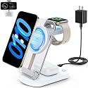2026 Traveling Wireless Mag-Safe Fast Charging Station,Magnetic 3 in 1 Charger with Light for iPhone 17 16 15 14 13 12 Pro Max Plus,Apple Watch& Air