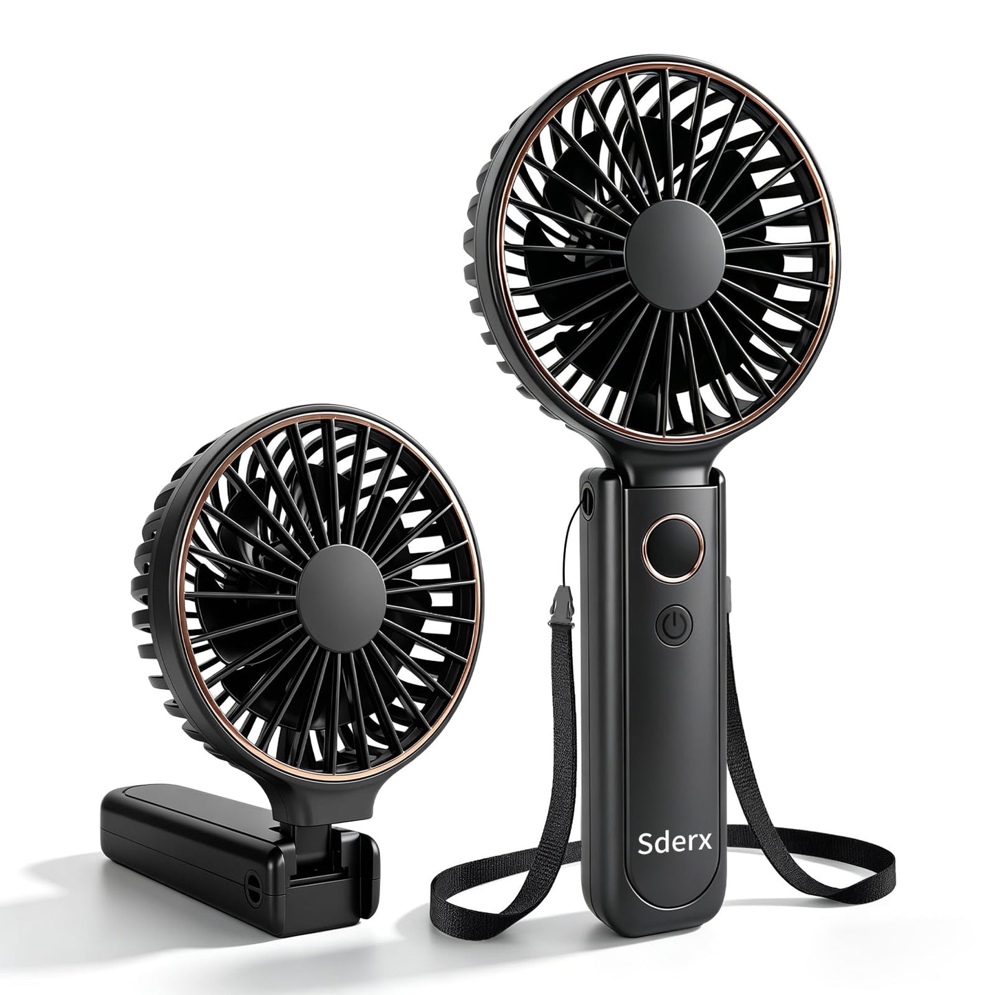Sderx Handheld Fan, 5000mAh 3-in-1 Foldable Fan, 24H Battery Life
