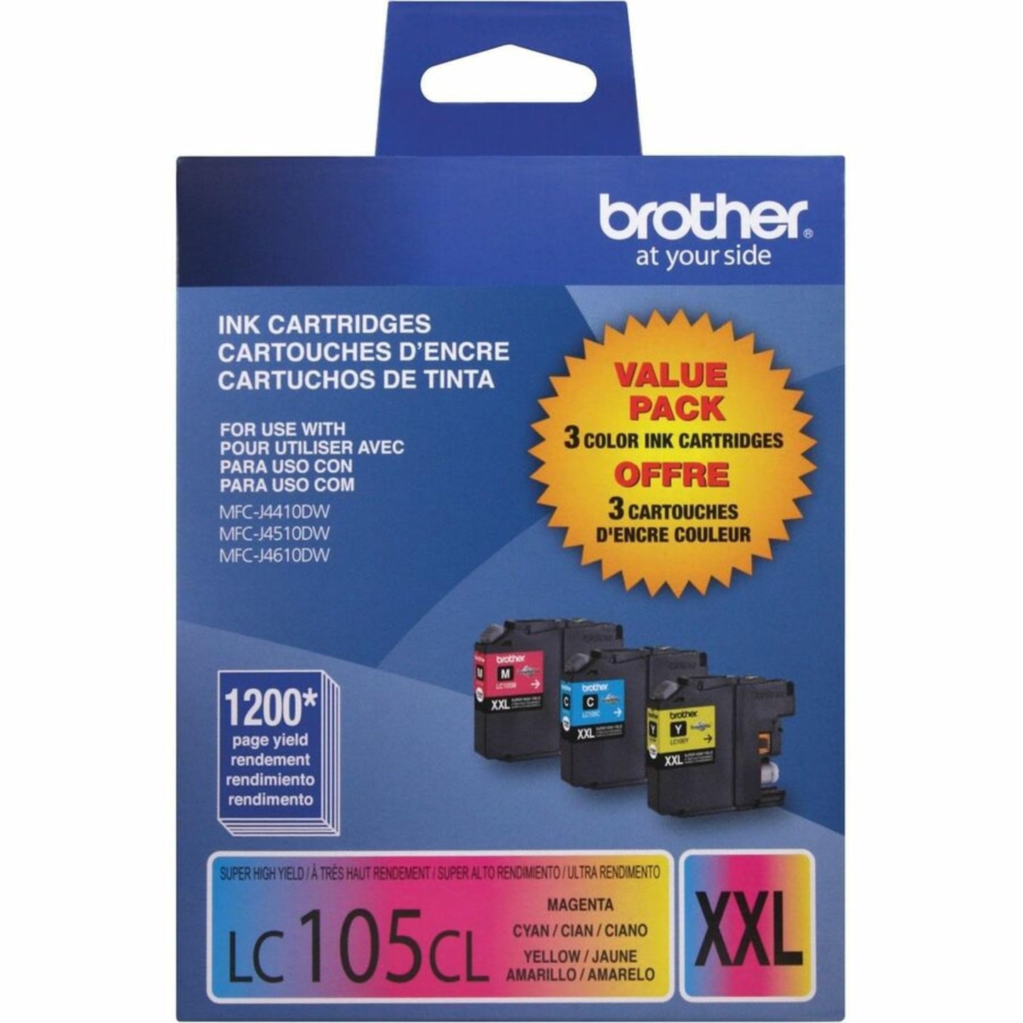 Brother Printer LC1053PKS Ink, Cyan, magenta, yellow
