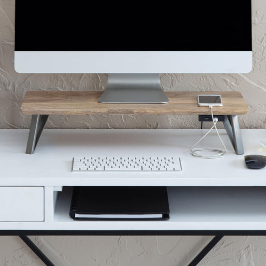 Anji Mountain Monitor Stand - Desktop Organizer & Laptop Riser, Ergonomic Monitor Riser, Space-Saving Monitor Stand for Desk, Durable Construction