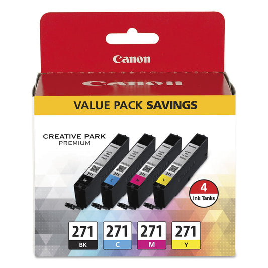 Canon 0390C005 (CLI-271) Printer_Inks_Trays_Cartridges_Tray, Black/Cyan/Magenta/Yellow - in Retail Packaging