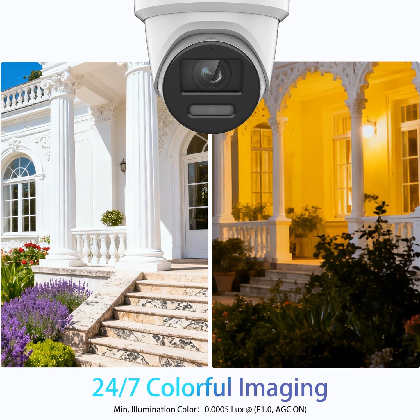 VisiSecure 4K 8MP Color-Vu Hik PoE IP Camera DS-2CD2387G2-LU, Color Night Vision, 130dB WDR, Human/Vehicle Detection, IP67 Weatherproof, 24/7