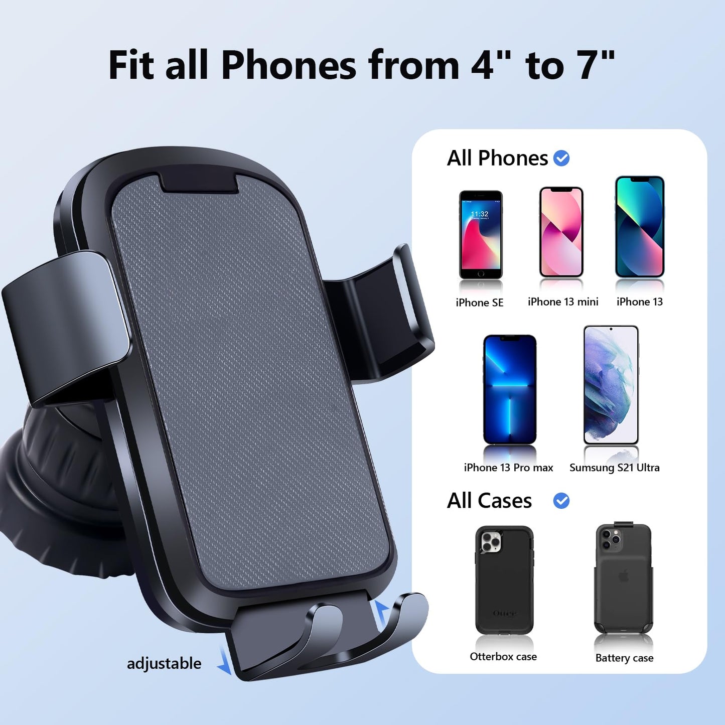Car Phone Holder for Your with Metal Hook Clip Air Vent Cell Mount Fit iPhone Android and All Smartphones Holders Clip, Mount, Universal Automobile