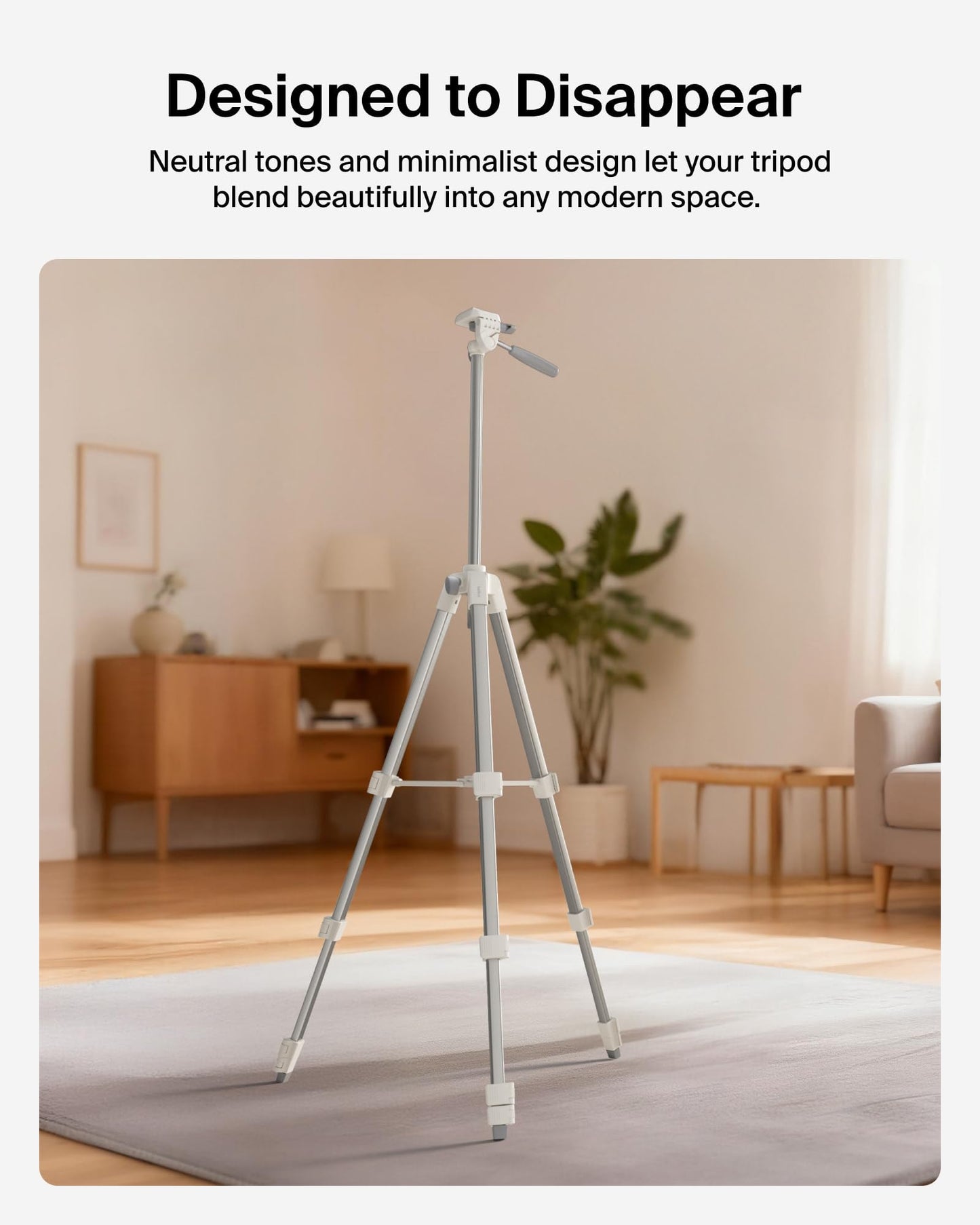 Belkin Stage Creator Tripod Stand, 5.5ft Adjustable Phone & Camera Tripod for Photo, Video, Vlogging, YouTube, Streaming - Lightweight w/ 1/4" Mount