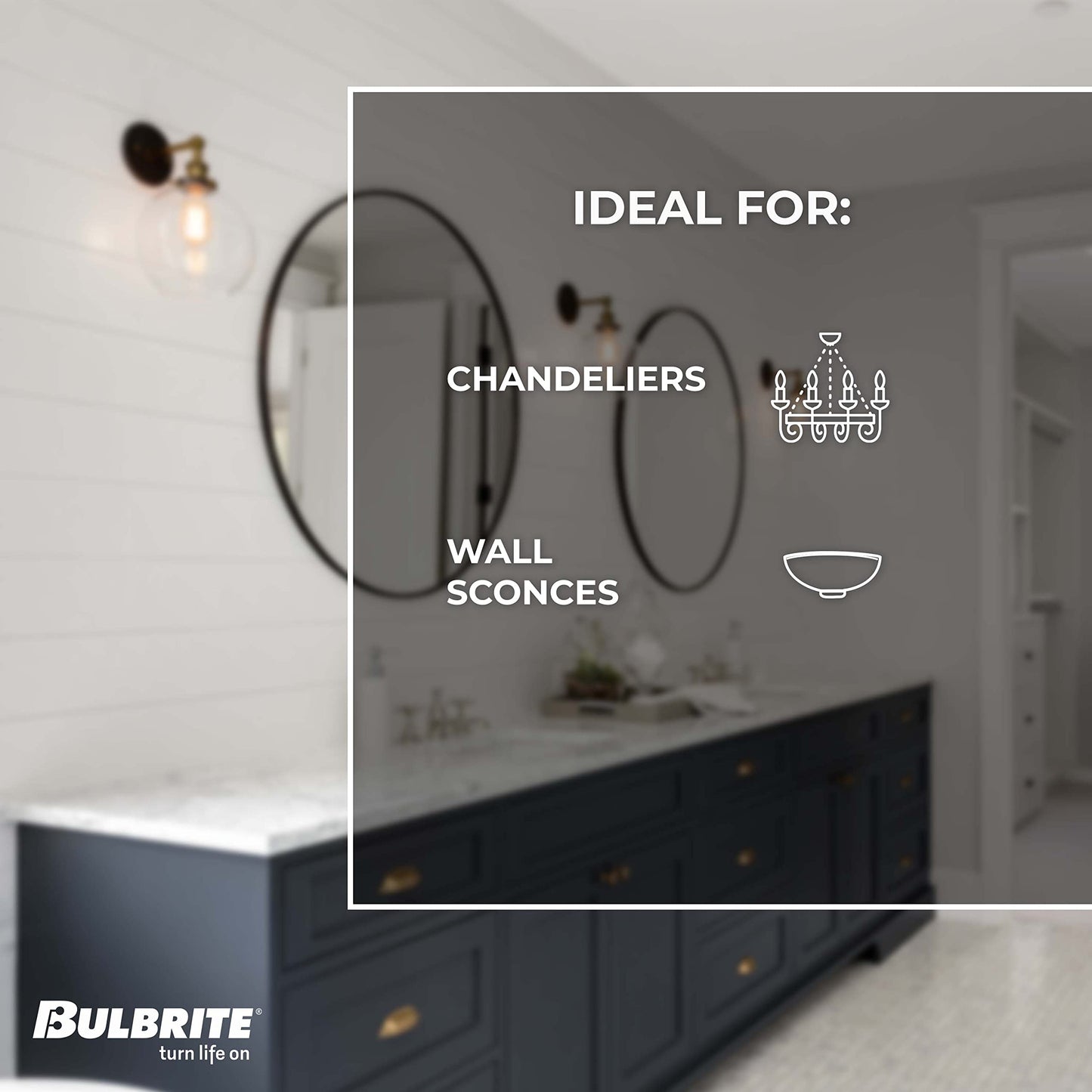 Bulbrite Pack of (4) 5 Watt Dimmable Clear Filament B11 Candelabra (E12) LED Bulb - 500 Lumens, 3000K, and 80 CRI