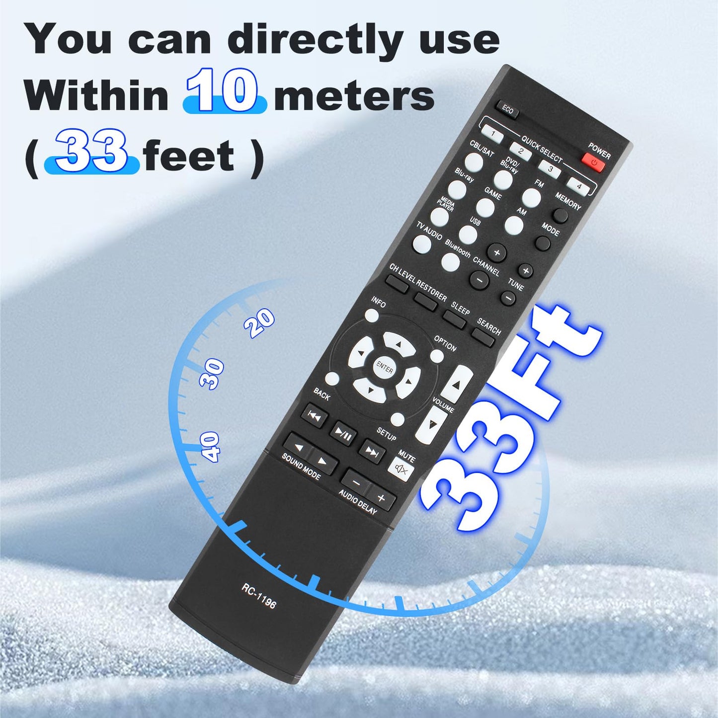 RC-1196 Replace Remote Control Compatible with Denon AV Receiver AVR-S500BT AVR-S510BT AVR-X520BT AVR-X510BT