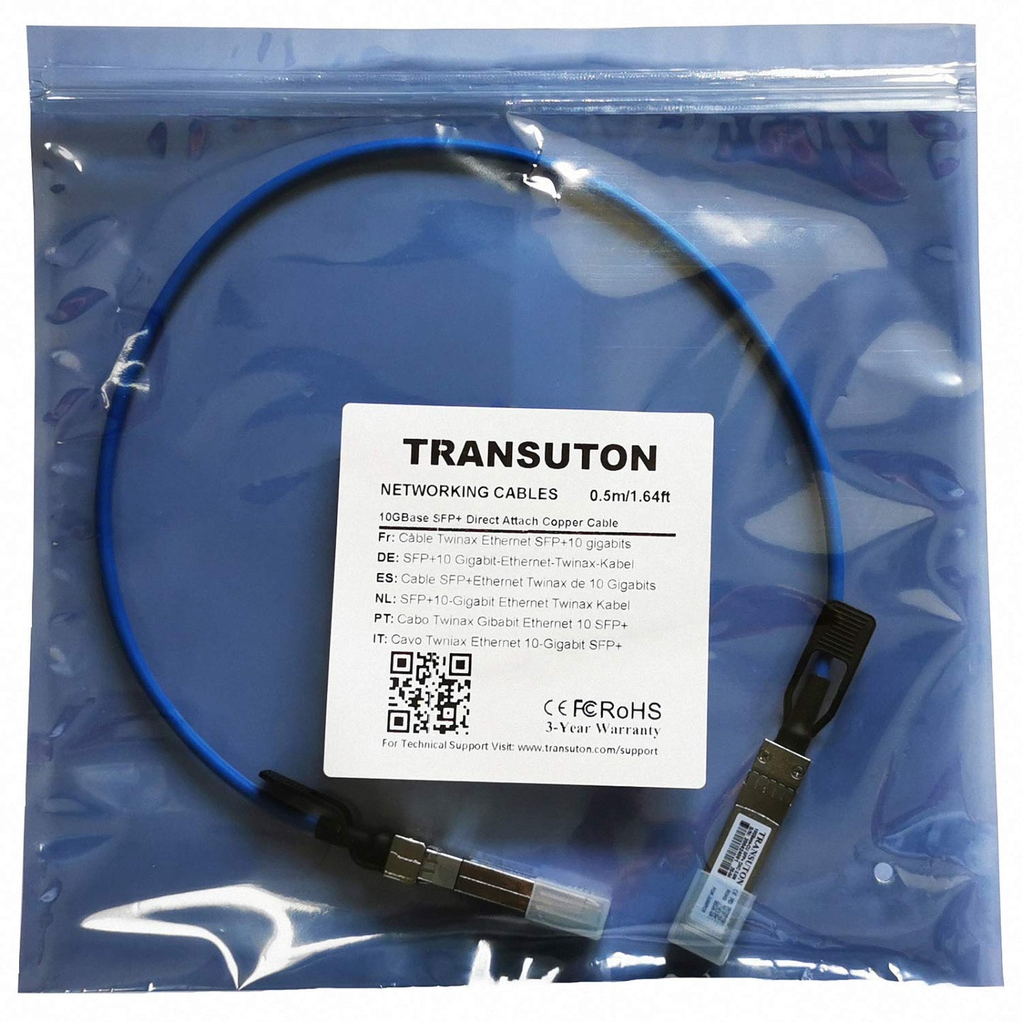 CHUANGSUTON Blue 10GBase-CU SFP+ to SFP+ DAC Passive Direct Attach Copper Twinax Cable Assembly for Ubiquiti UniFi, ES-48/ES-16-XG, Cisco, Fortinet