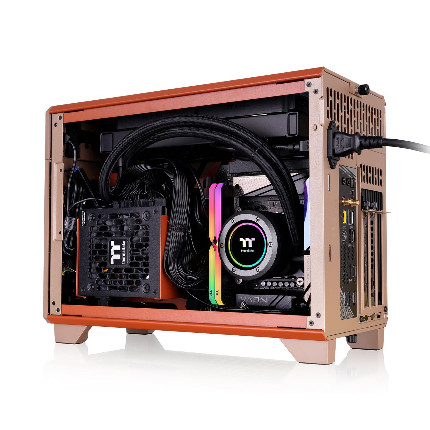 Thermaltake TR100 SFF Chassis; mITX Support; 18.9 Liters; PCIe 4.0 Riser Cable Included; 360mm GPU Clearance; 280mm Radiator Support; Removable PCIe
