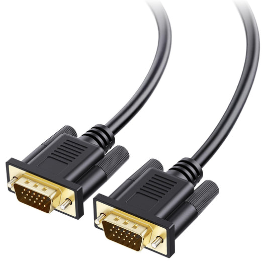 Cyberguys! VGA Cable 6ft, VGA Cord with Secure Latch, Gold-Plated Connector - Durable PVC Cord for Monitor, Projector, Laptop, Desktop, PC, Computer