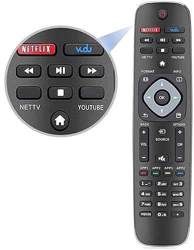 Universal Remote PHI-958 Compatible with All Philips Smart TV URMT39JHG003 YKF340-001 YKF340001