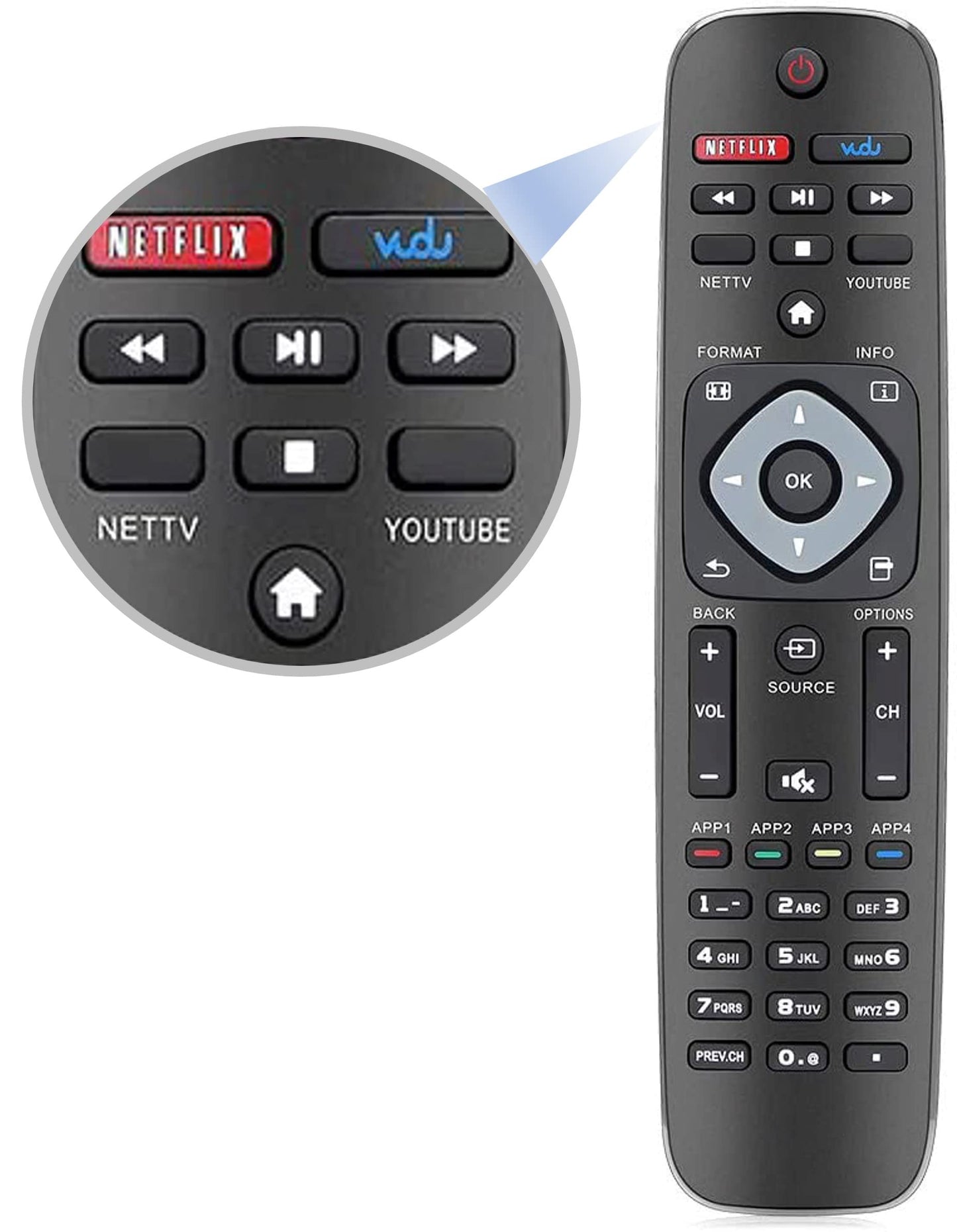 Universal Remote PHI-958 Compatible with All Philips Smart TV URMT39JHG003 YKF340-001 YKF340001