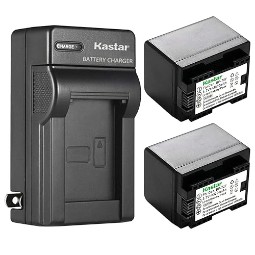 Kastar 2-Pack BP-727 BP727 Battery and AC Wall Charger Compatible with Canon VIXIA HF R500 HFR500, VIXIA HF R600 HFR600, VIXIA HF R700 HFR700, VIXIA