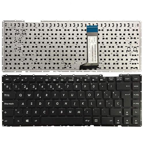 YUHUAI Laptop Replacement Keyboard, Spanish QWERTY Layout, USB-A, 104 Keys, Ergonomic, Modern, Ambidextrous, For Asus X451E, X451C, X451V, X451M,