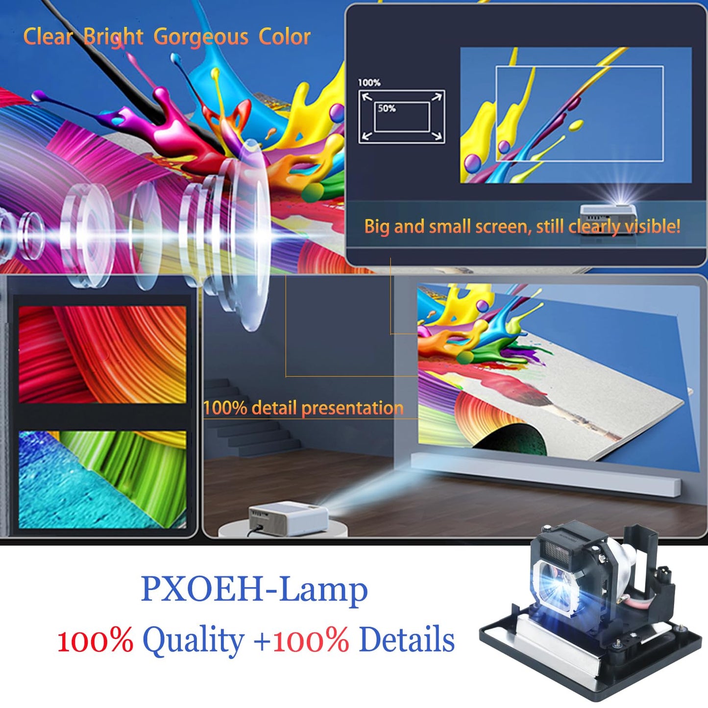 PXOEH ET-AE4000 for Panasonic PT-AE400 PT-AE4000 PT-AE4000U PT-AE4000E Replacement Projector Lamp Bulb with Housing