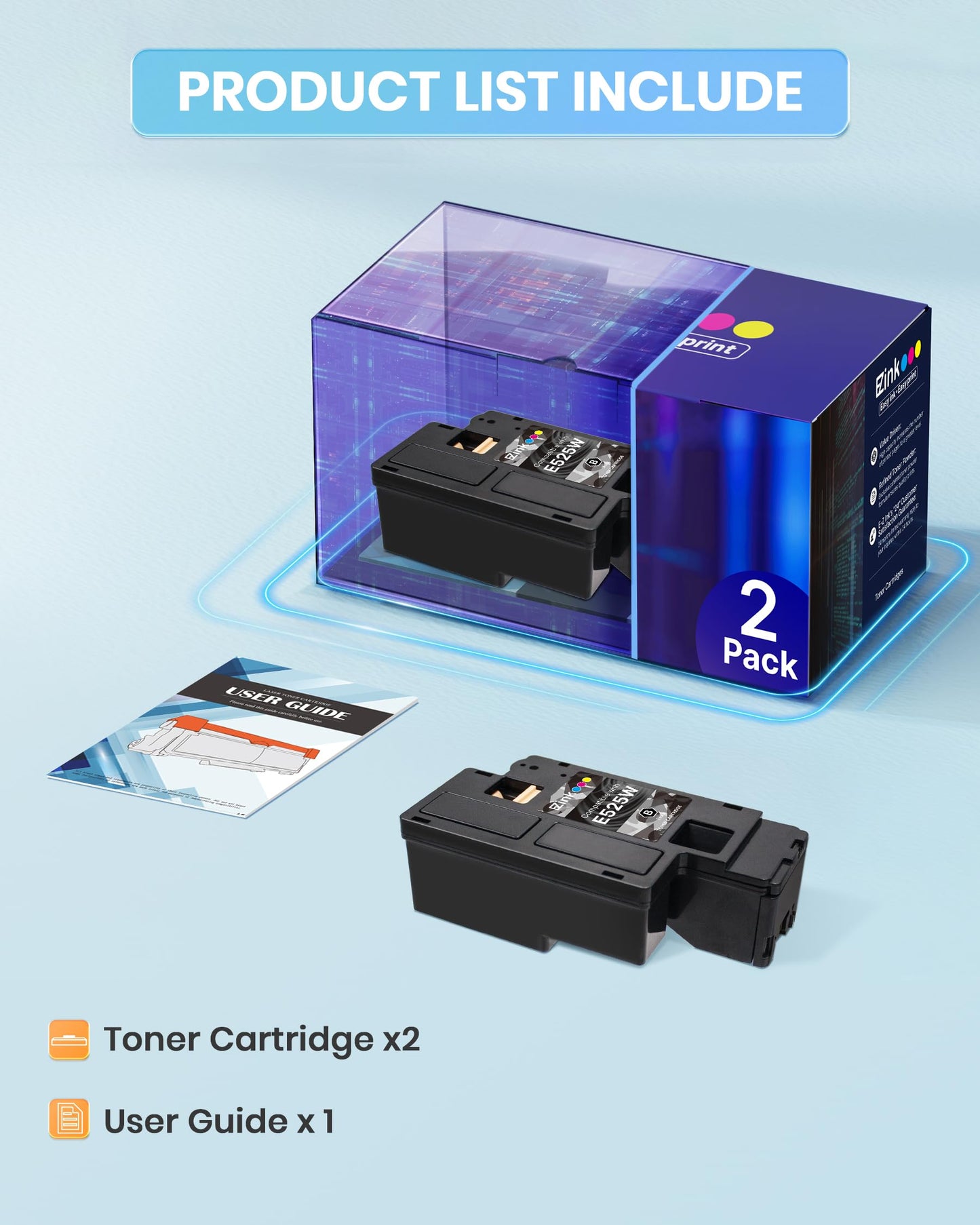 E-Z Ink E525W E525 525w Black Toner Cartridge Replacement for Dell E525W