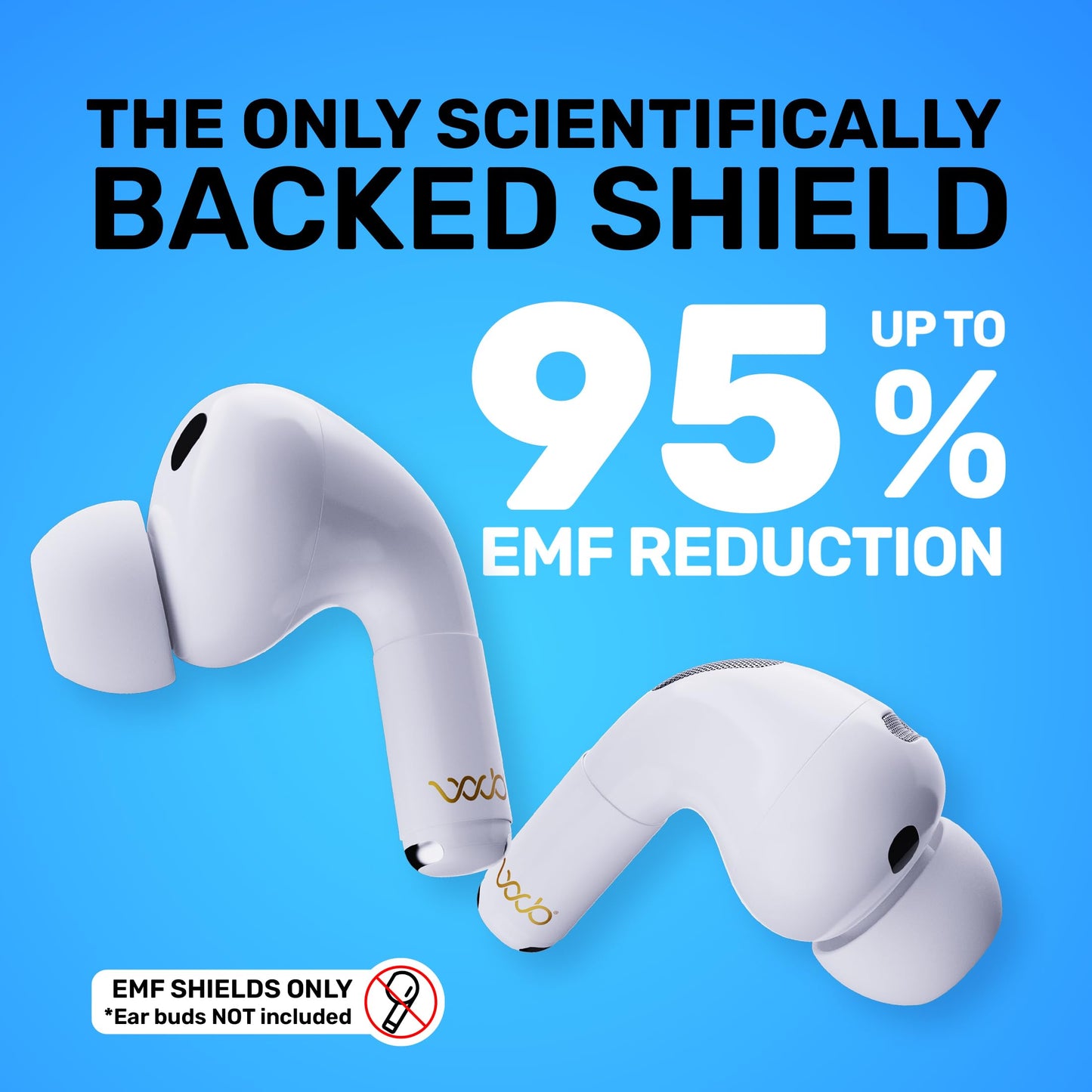 EMF Shield Sticker for AirPods - Lab-Tested Electromagnetic Wave Reduction, Made in USA, Patented for 5G & Wireless Devices, Works with All Short Stem