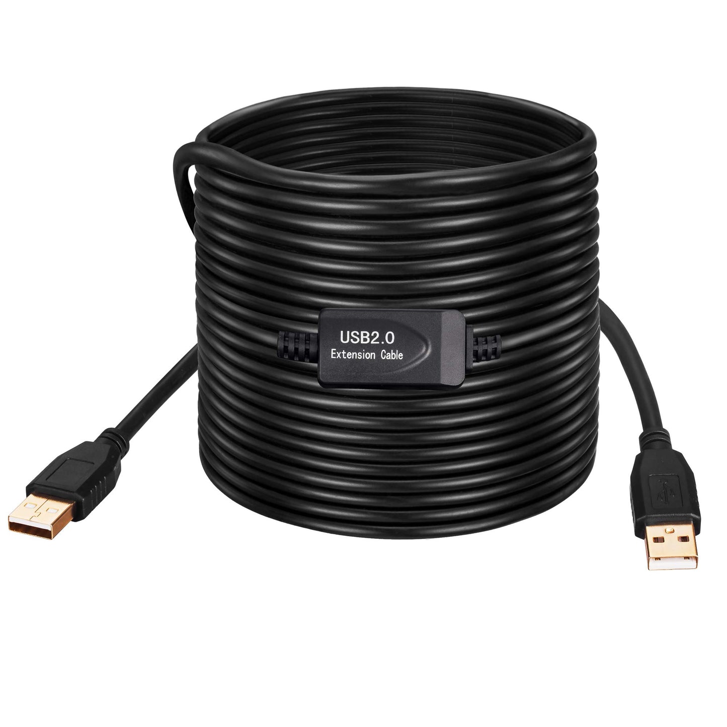 Tan QY USB A to A Male Cable 50Ft, Double End USB Cord with Gold-Plated Connector for Hard Drive Enclosures, Printers, Modems, Cameras(15M/50Ft)