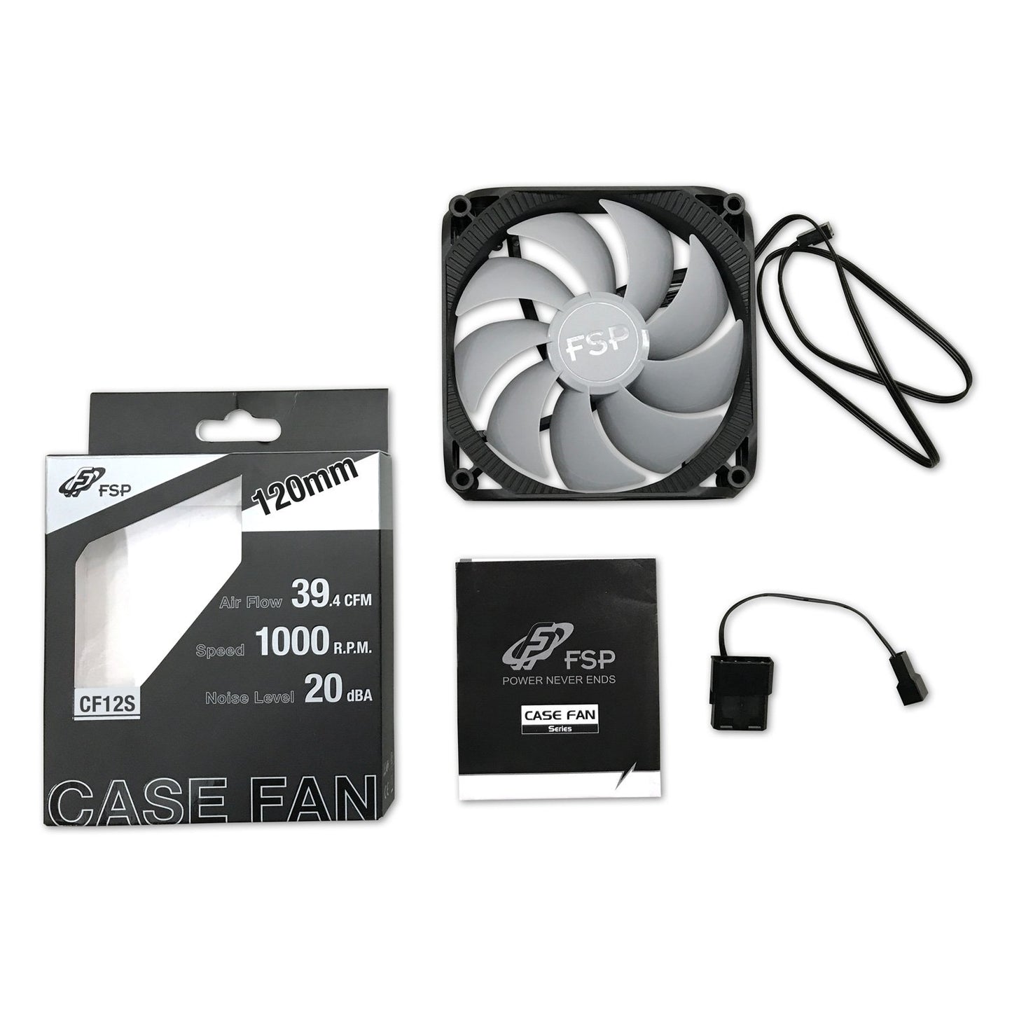 FSP 120mm Quiet Sleeve Bearing Case Fan Blue LED for Computer Cases (CF12S11)