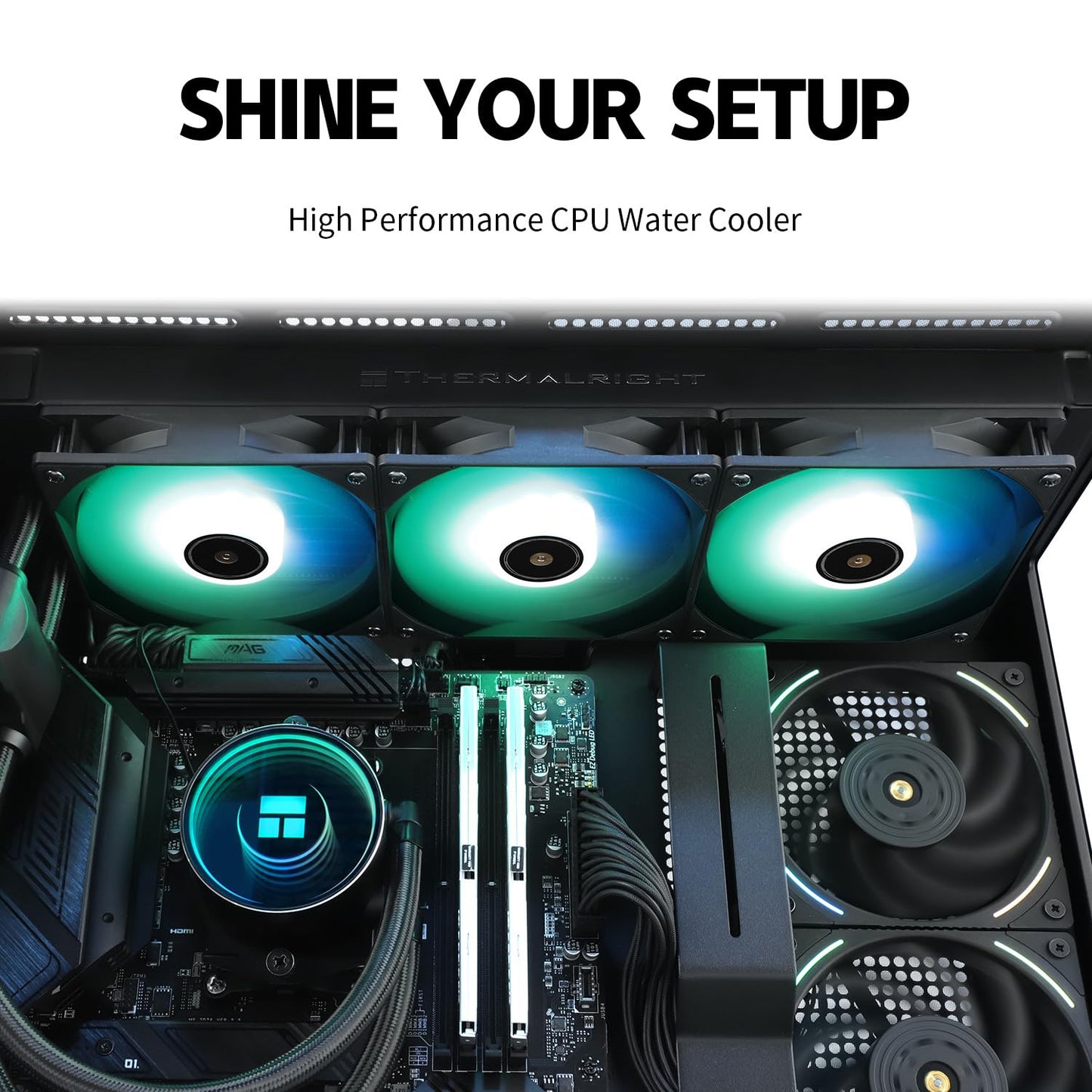 Thermalrlght Frozen Notte 360 Black ARGB v2 Water Cooling CPU Cooler, 360 Black CPU Cooler Specifications, 3 PWM Fans,S-FDB V2 Bearings,Suitable