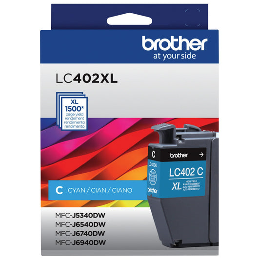 Brother Genuine LC402XLC High Yield Cyan Ink Cartridge