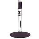 Audio2000'S AST425 Chrome Desktop Microphone Stand with Cast-Iron Round Base and Adjustable Height